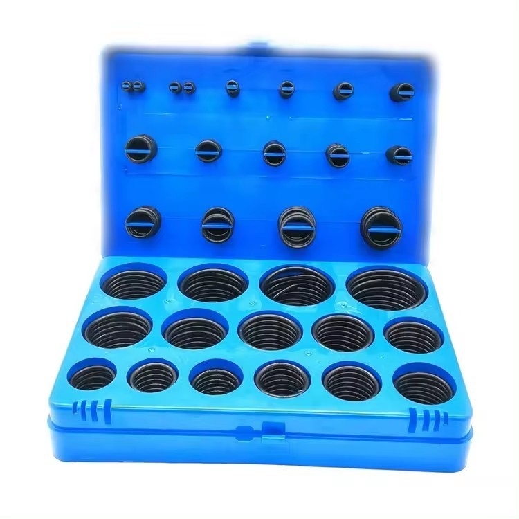 NBR O Ring Valve Kauçuk Mühür Asortiman Kit 382 Pcs Siyah O Halkaları Hidrolik Onarım için