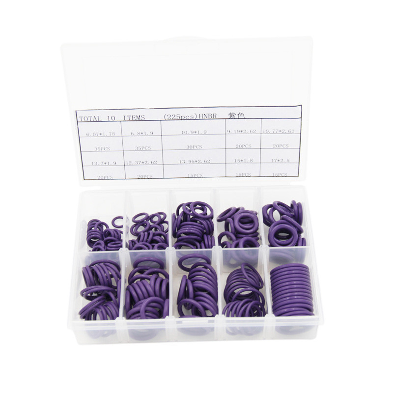 NBR O Ring Valve Kauçuk Mühür Asortiman Kit 382 Pcs Siyah O Halkaları Hidrolik Onarım için