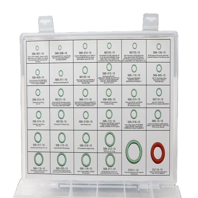 Yeşil Renkli NBR Araç Klima O-Ring Kits 270pcs 18 Boyutlar Resim Formatı 3D/2D