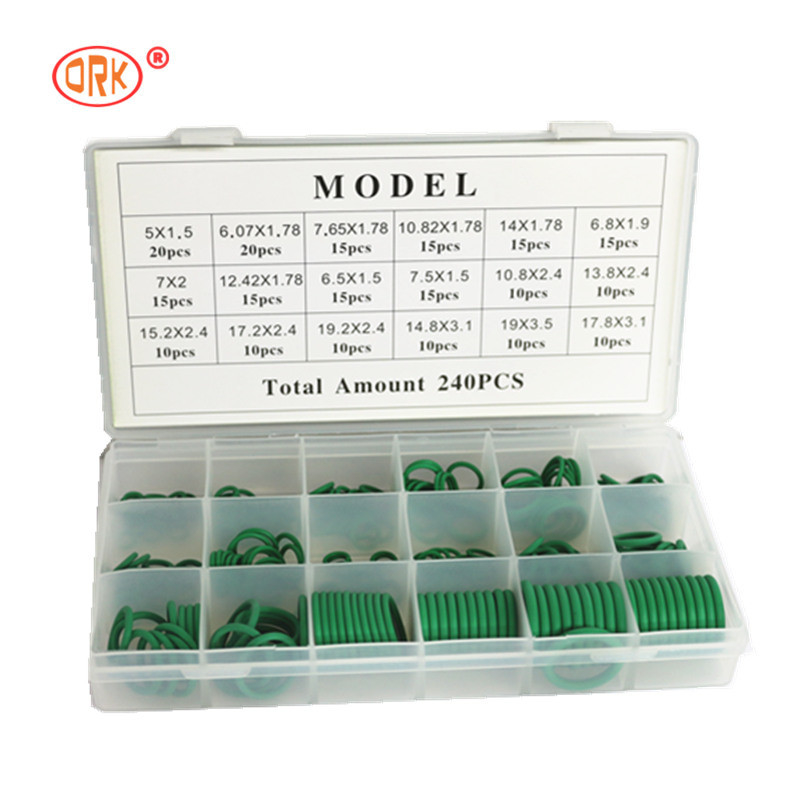 240 pcs Yeşil NBR Araç Klima O-Ring Kits 16 Farklı Boyutlar için Boyutlar